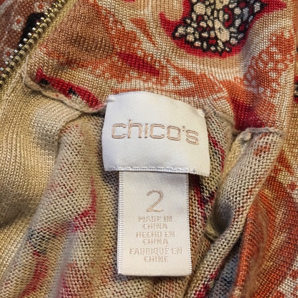 Chico’s Paisley Print Long Sleeve Top - Picture 3 of 8